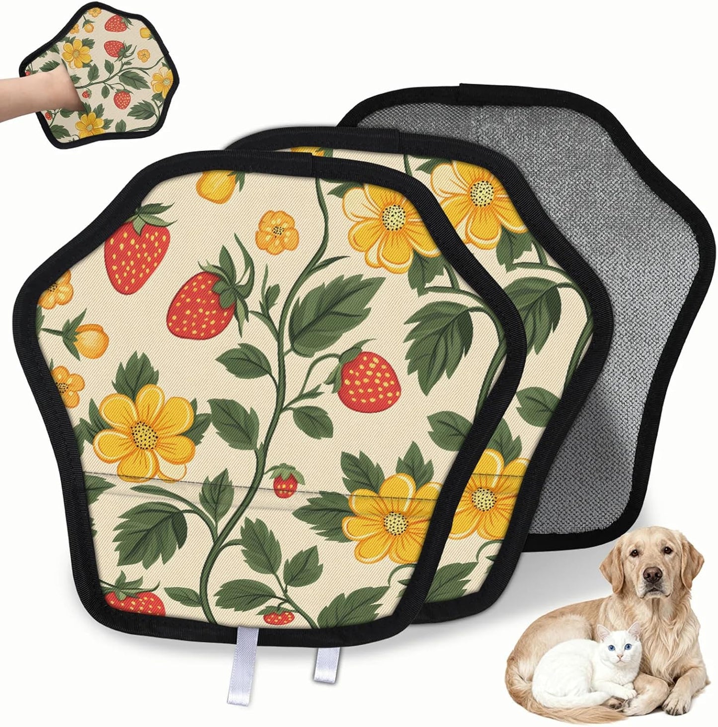 Pet Hair Removal Glove for Dogs Cats Reusable Washable Set