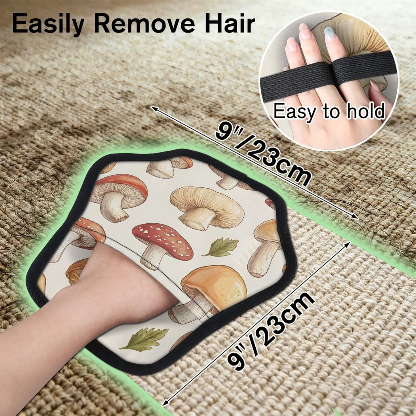 Mushrooms Fall 2Pcs Electrostatic Reusable Pet Hair Removal