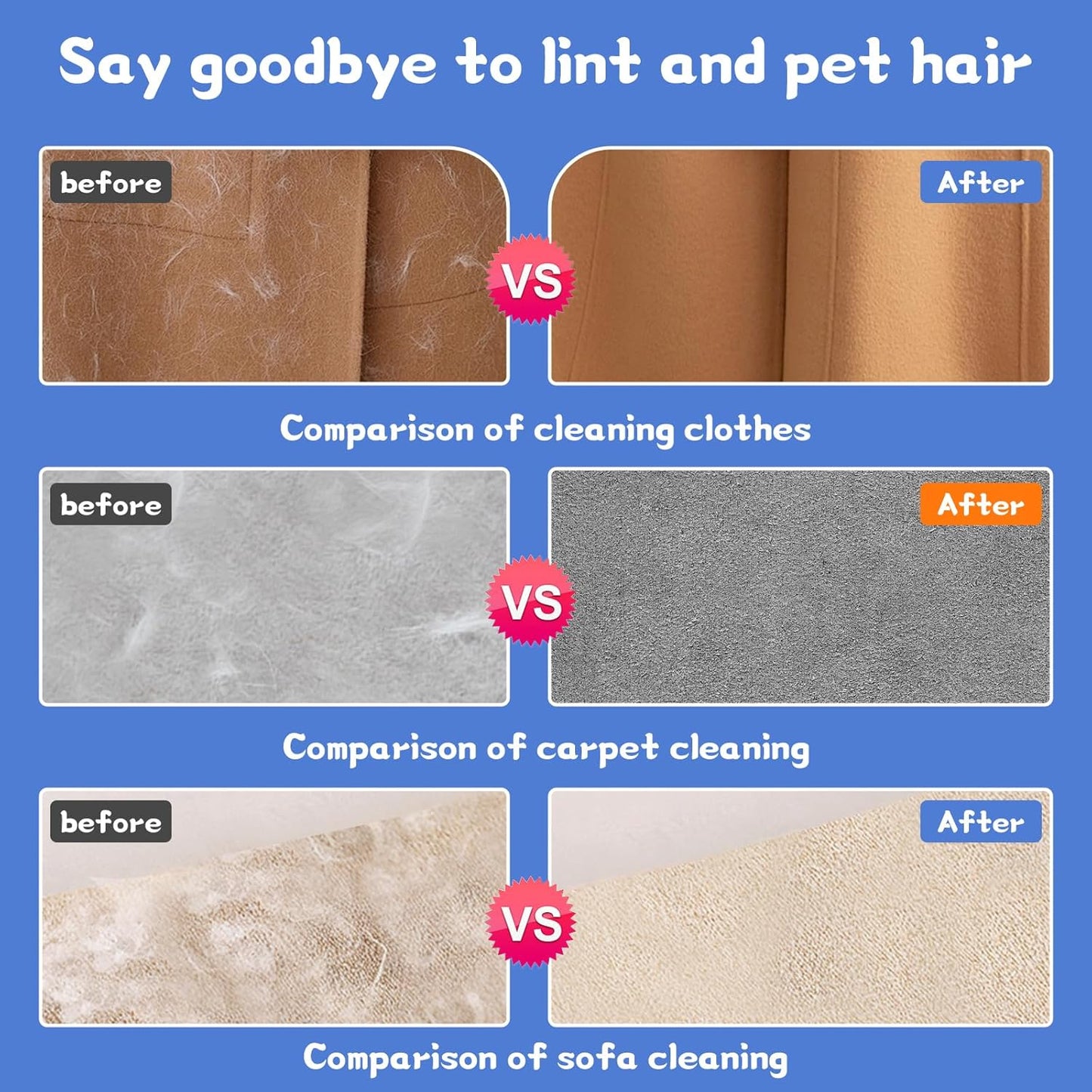 Pet Hair Removal Glove for Dog and Cat, Upgraded 5-Finger
