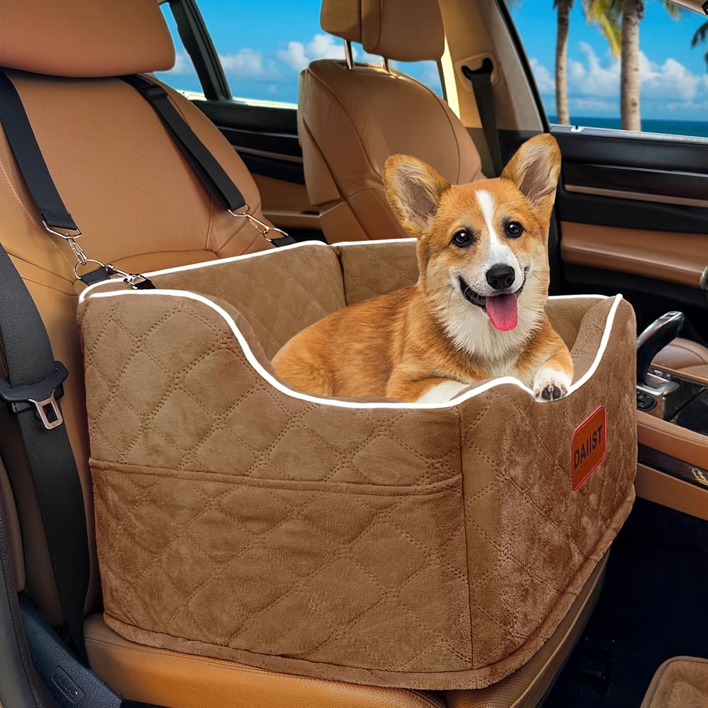 Dog Car Seat for Small Medium Dogs, Detachable Washable