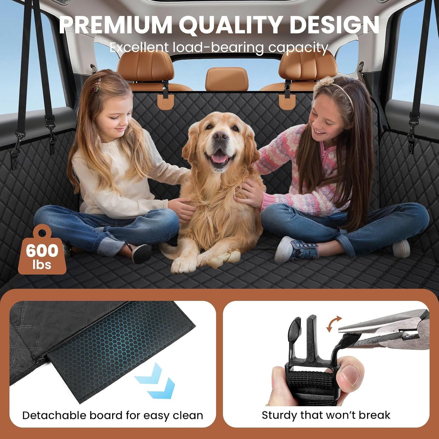 Dog Car Seat Cover for Back Seat,2025 Upgraded Hard