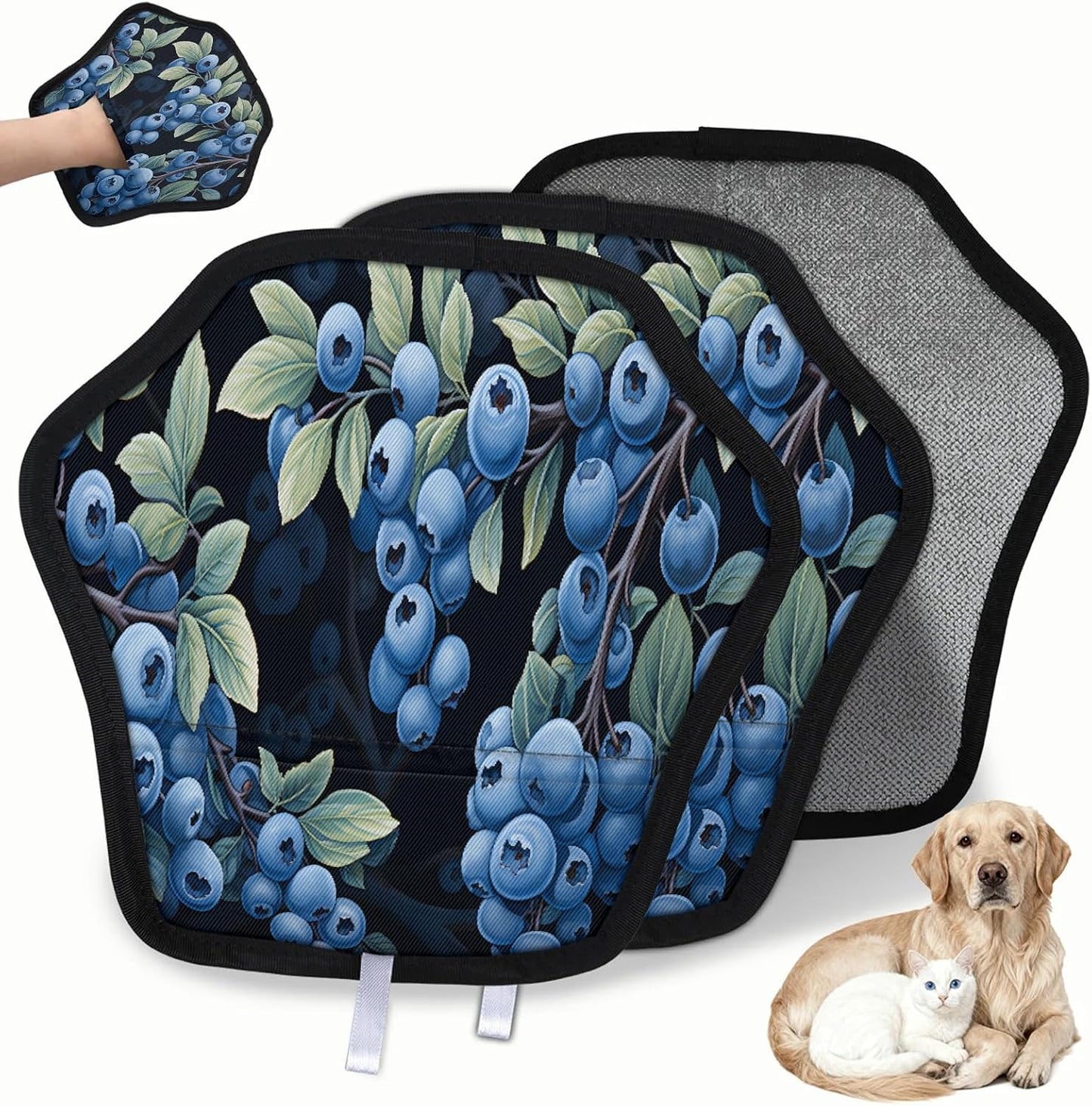 Pet Hair Removal Glove for Dogs Cats Reusable Washable Set