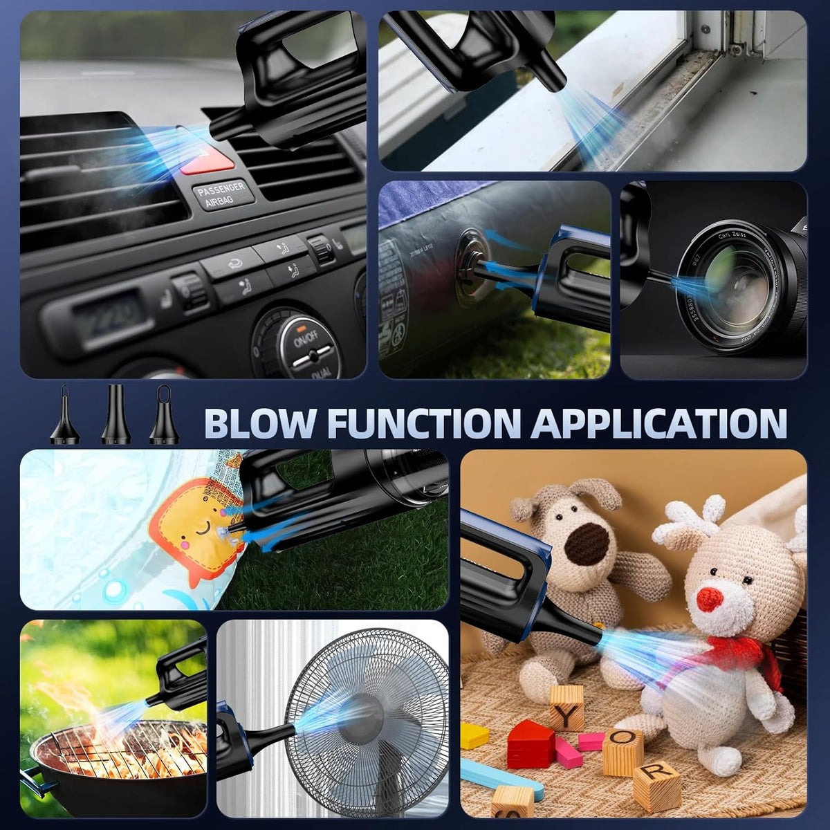 Car Vacuum Portable Cordless, 18000Pa 2 in 1 Vacuum