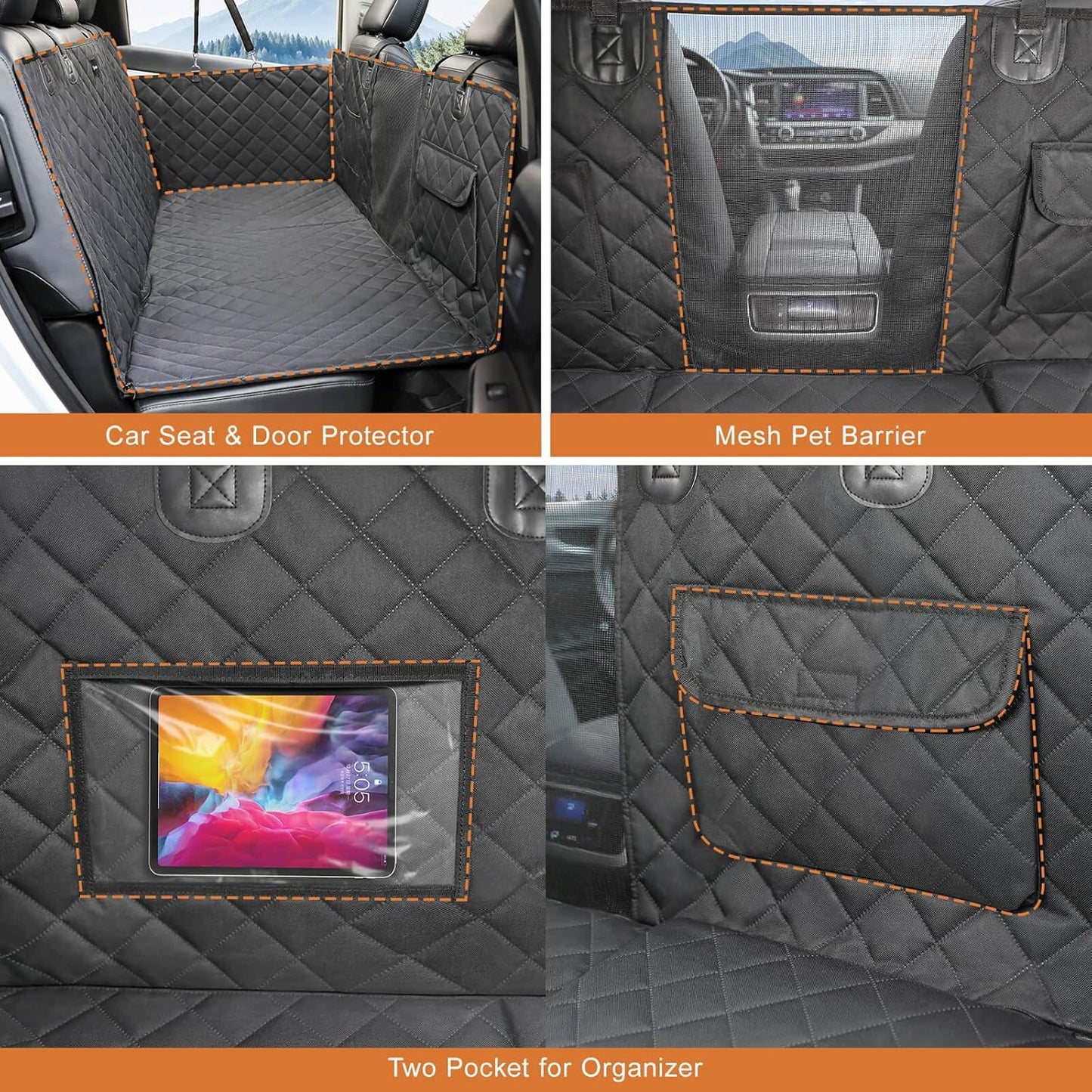Back Seat Extender for Dogs, Support 420lbs - Detachable