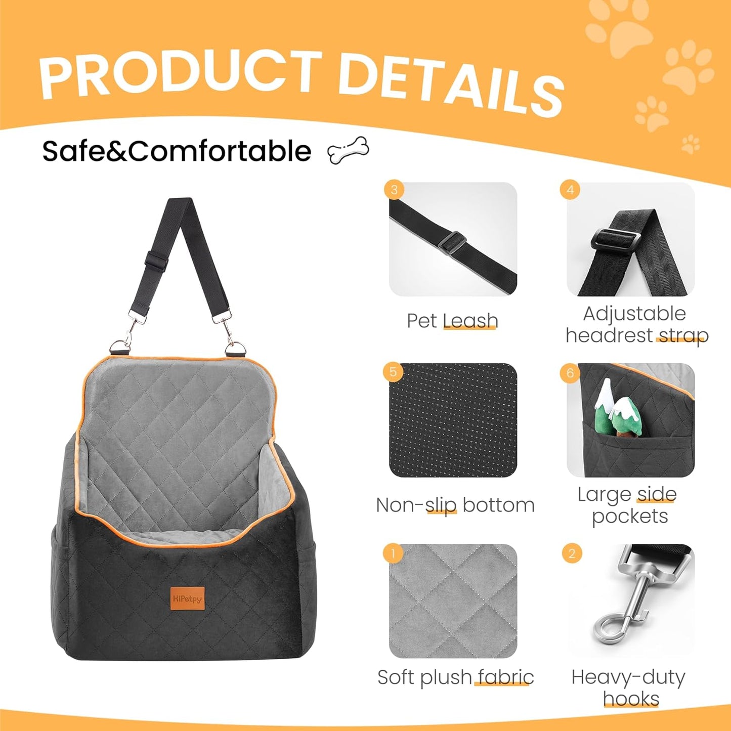 Dog Car Seat for Small Dog, Booster Seat for Dogs Under