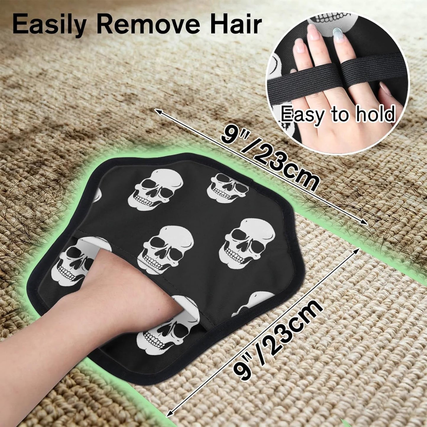 Skull Print 2Pcs Electrostatic Reusable Pet Hair Removal