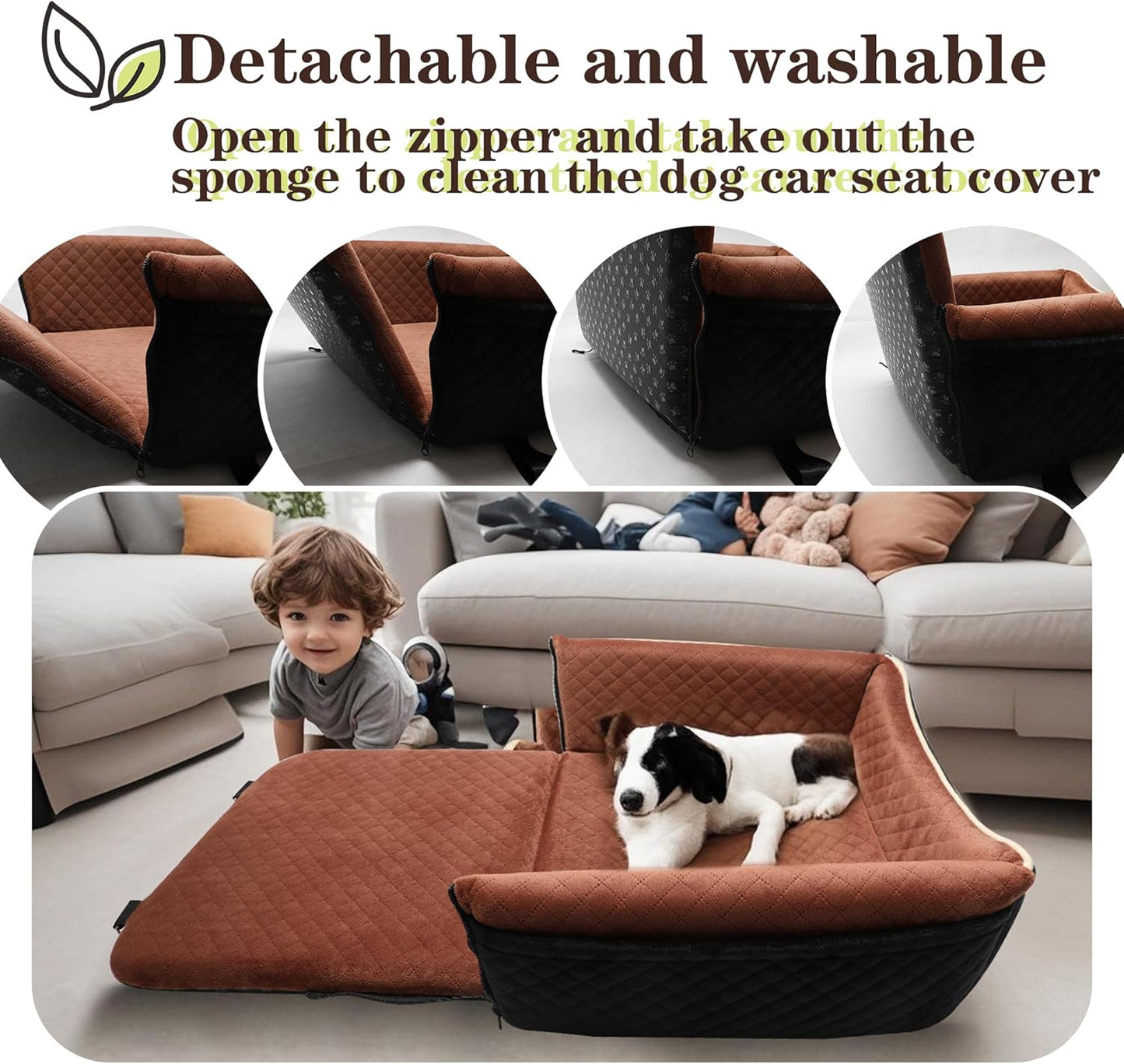 Dog Car Seat Bed 2 in 1 for Small/Medium Dogs up to 35