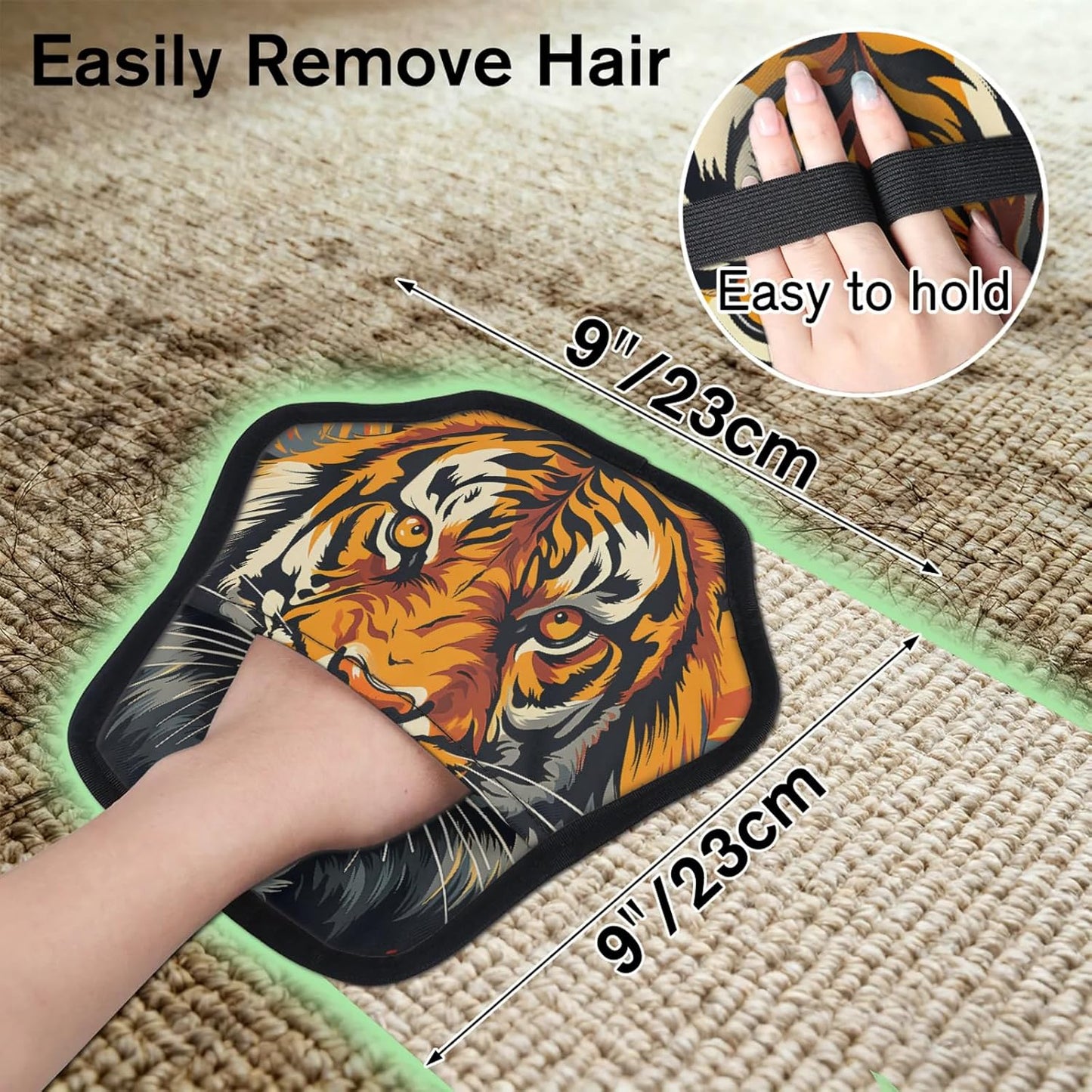 Wild Animal Tiger 2Pcs Electrostatic Reusable Pet Hair