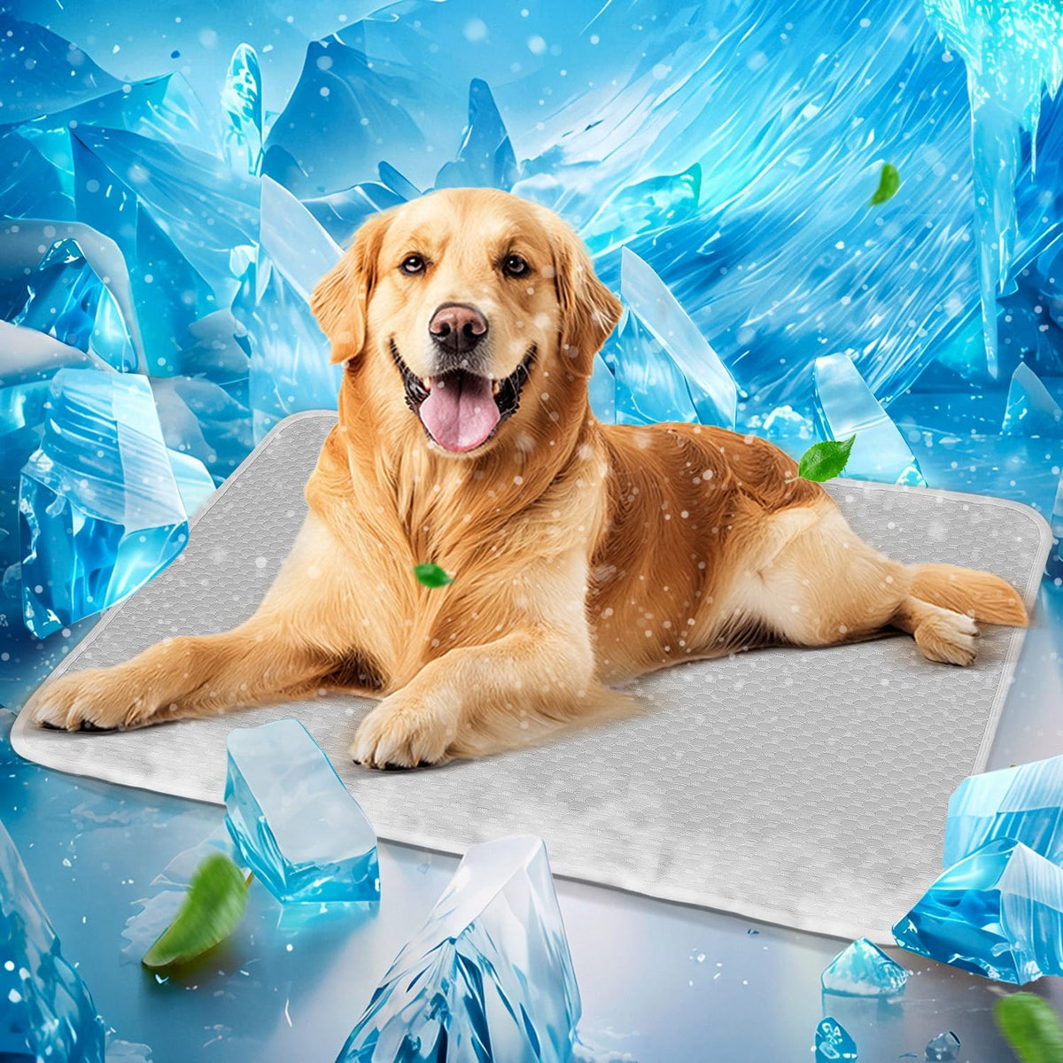 Mora Pets Dog Cooling Mat Instant Self Cooling Pad for Dogs & Cats Breathable Washable Summer Pet Cool Mat Indoor Outdoor, Puppy Cold Blanket for Floor Crate Car Travel Use Medium 36'' x 27'' Grey
