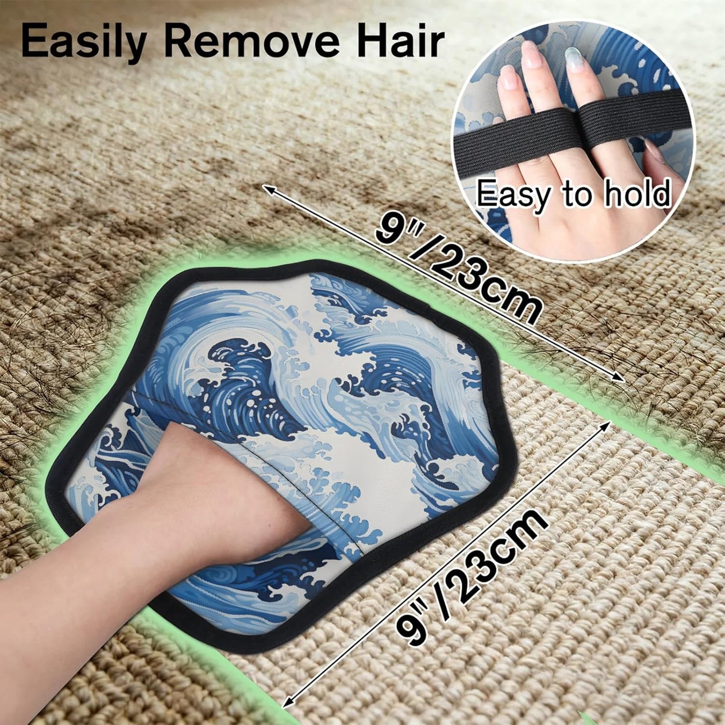 Japanese Sea Wave 2Pcs Electrostatic Reusable Pet Hair