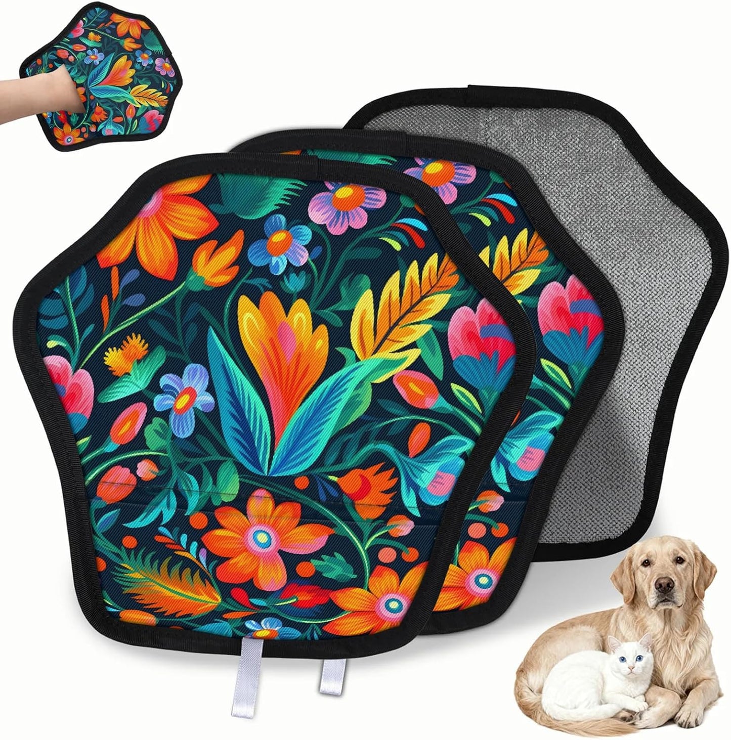 Pet Hair Removal Glove for Dogs Cats Reusable Washable Set