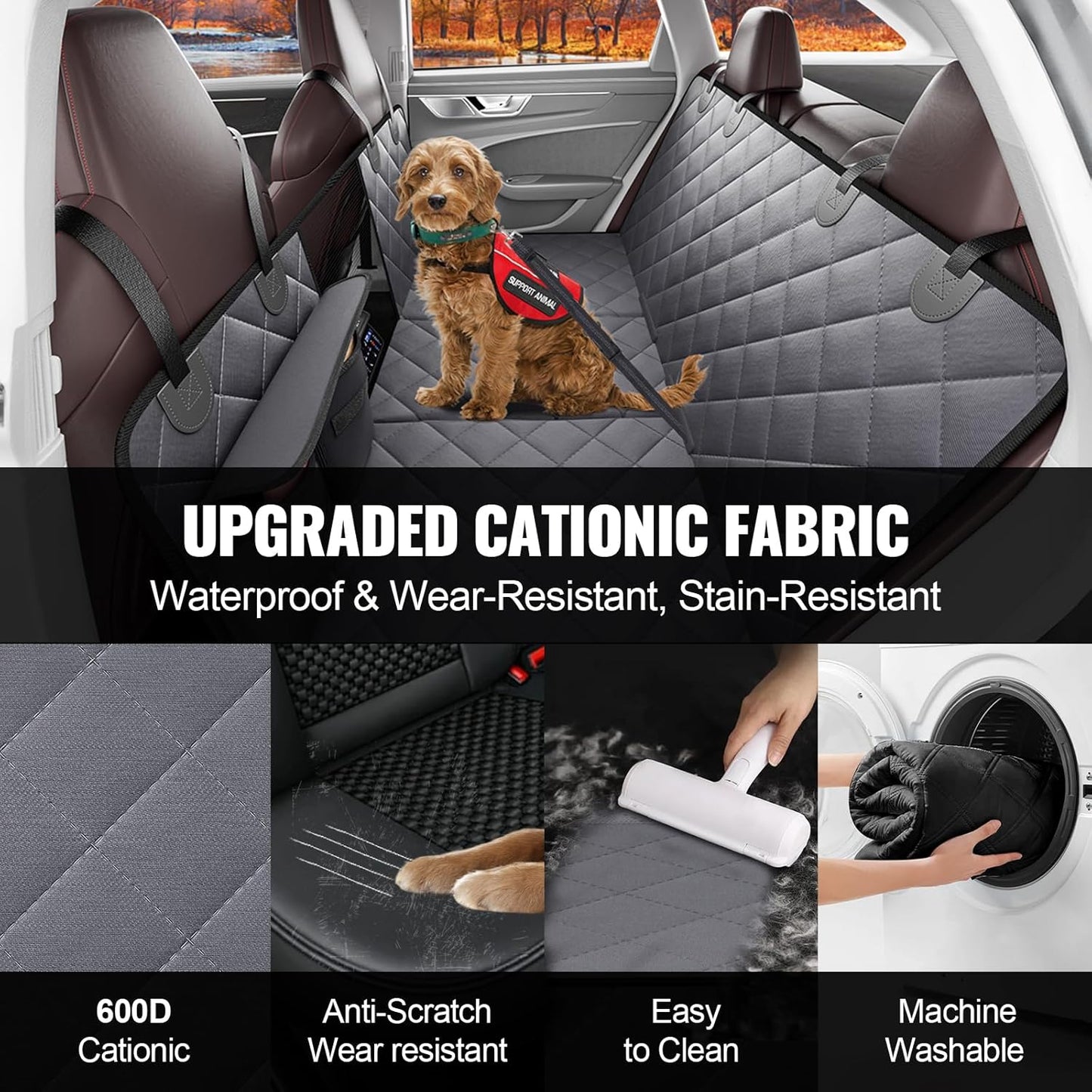 Back Seat Extender for Dogs,Hard Bottom Car Seat Cover for