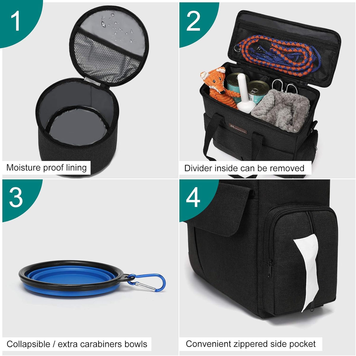 Dog Travel Bag by - Dog Travel Kit for a Weekend