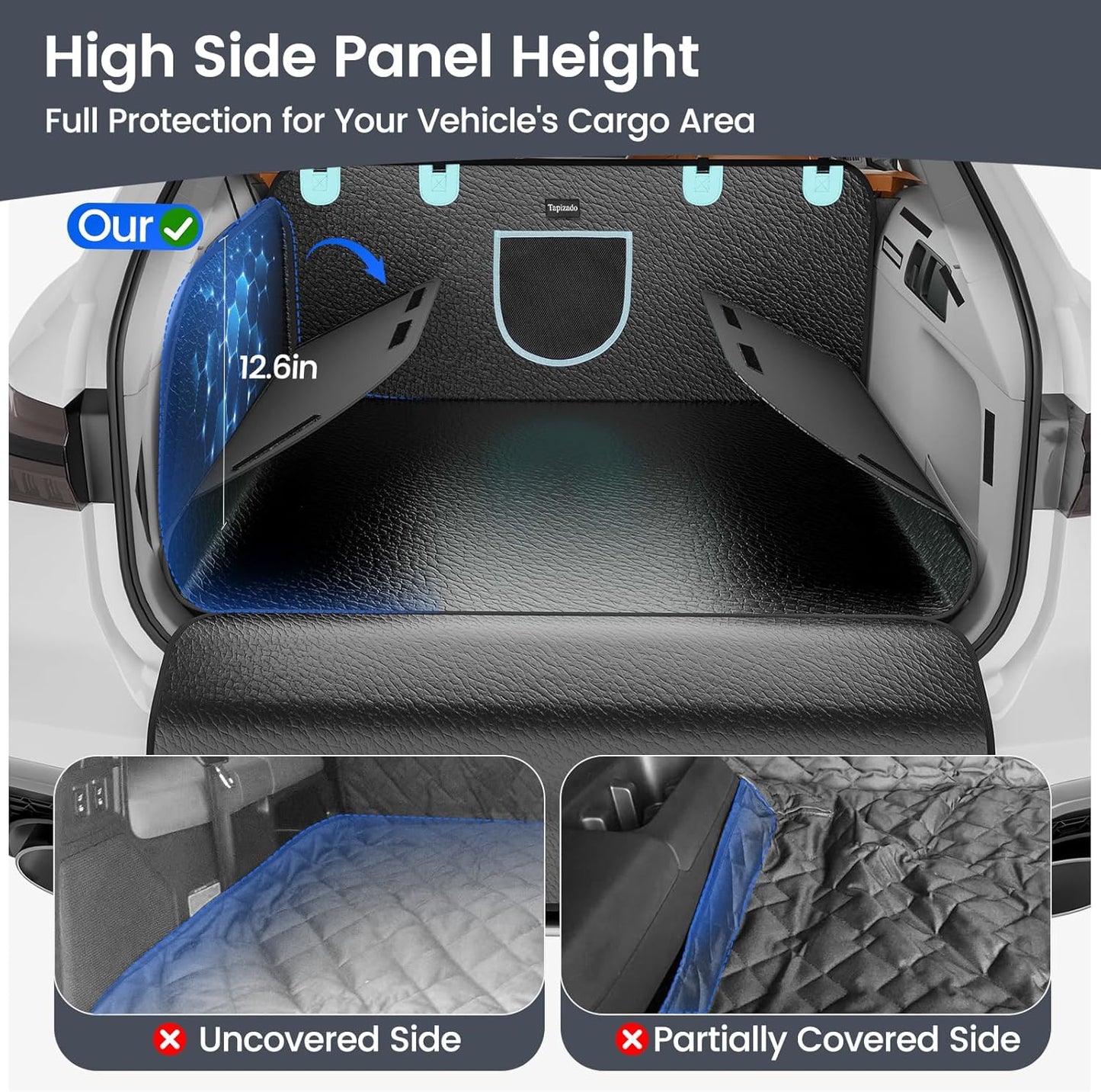 SUV Cargo Liner for Dogs with PU Leather, Waterproof Pet