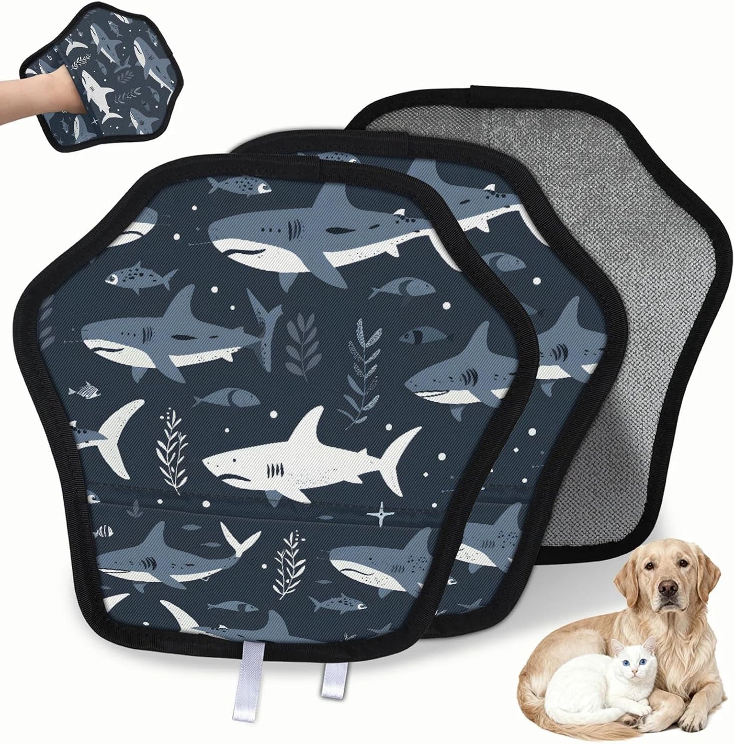 Pet Hair Removal Glove for Dogs Cats Reusable Washable Set