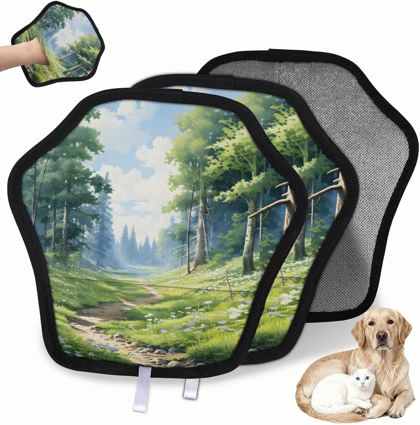 Tree Mountains Woodland 2Pcs Electrostatic Reusable Pet