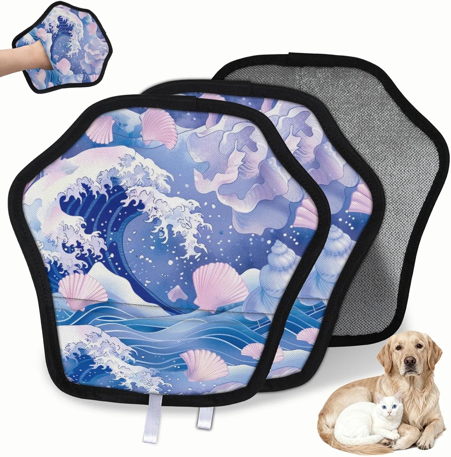 Seashell Ocean Beach 2Pcs Electrostatic Reusable Pet Hair