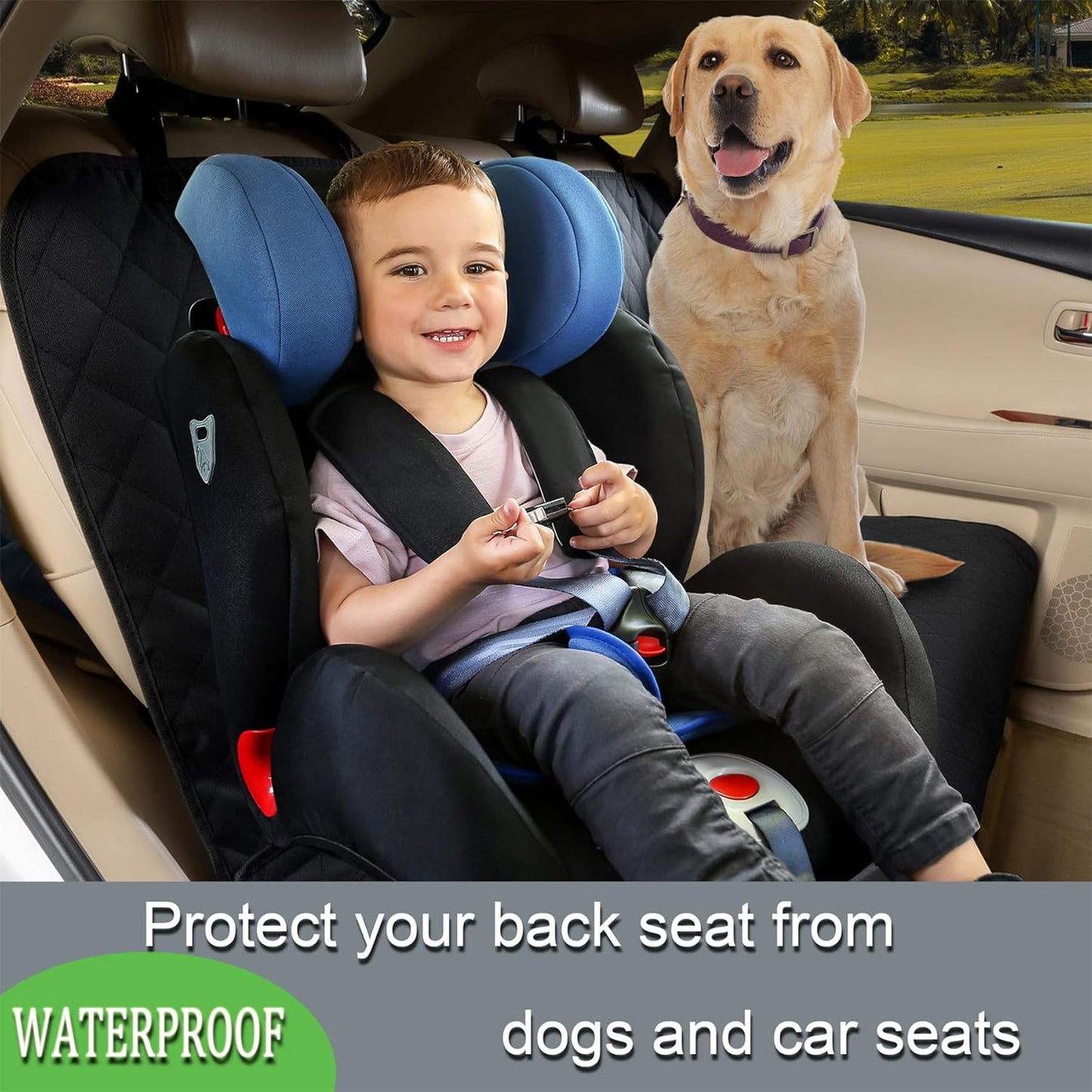 Back Car Seat Cover for Dogs, Nonslip Waterproof Dog Car
