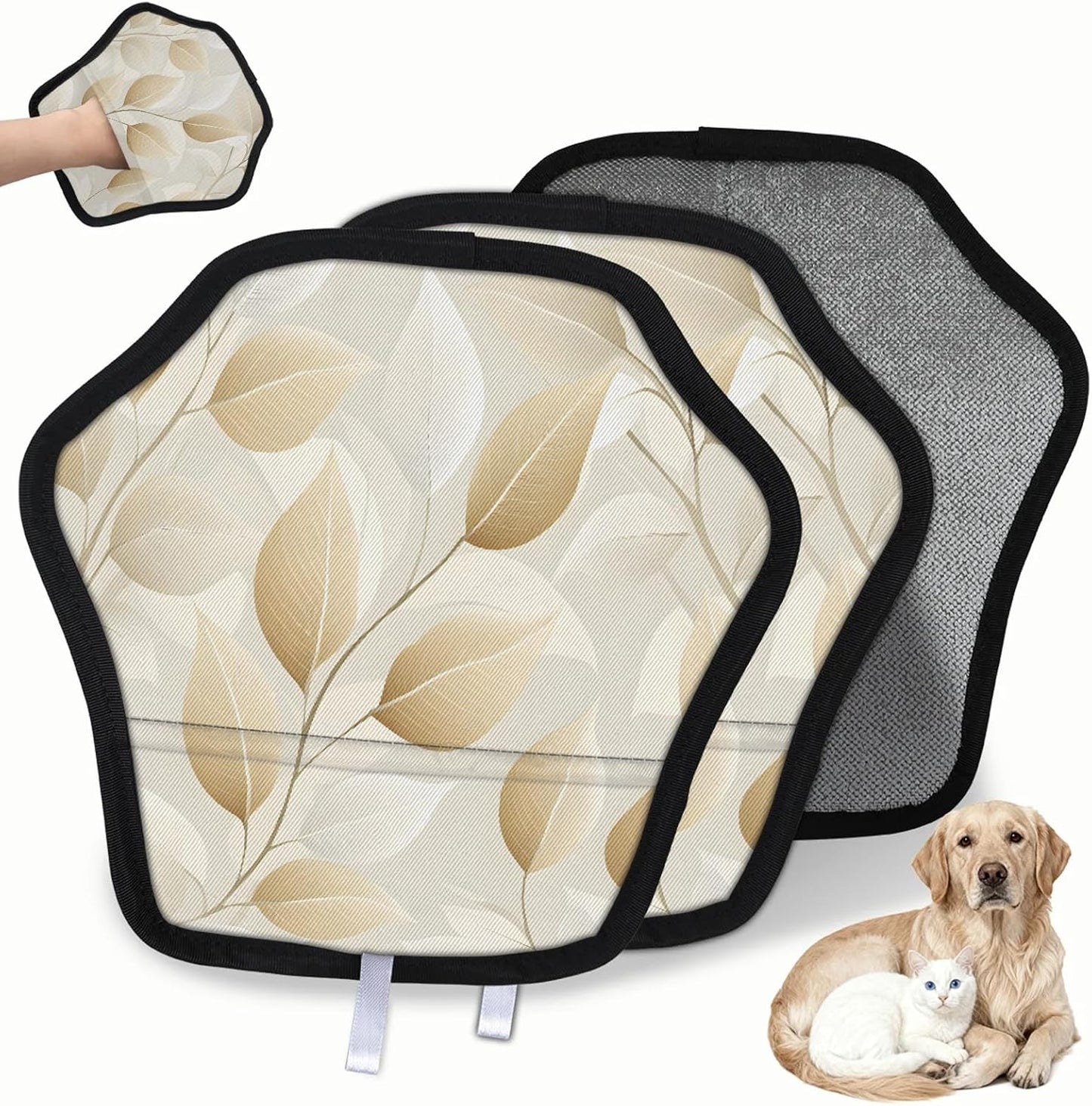 Plants Retro Leaves 2Pcs Electrostatic Reusable Pet Hair