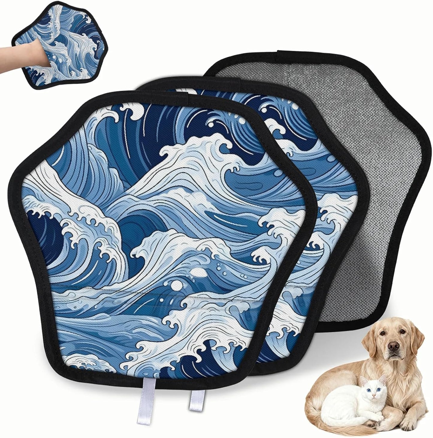Pet Hair Removal Glove for Dogs Cats Reusable Washable Set