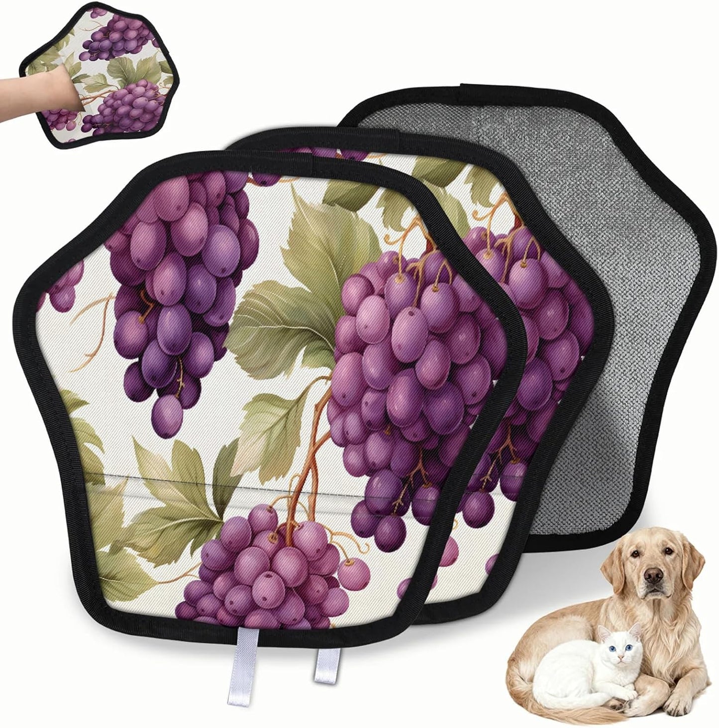 Pet Hair Removal Glove for Dogs Cats Reusable Washable Set