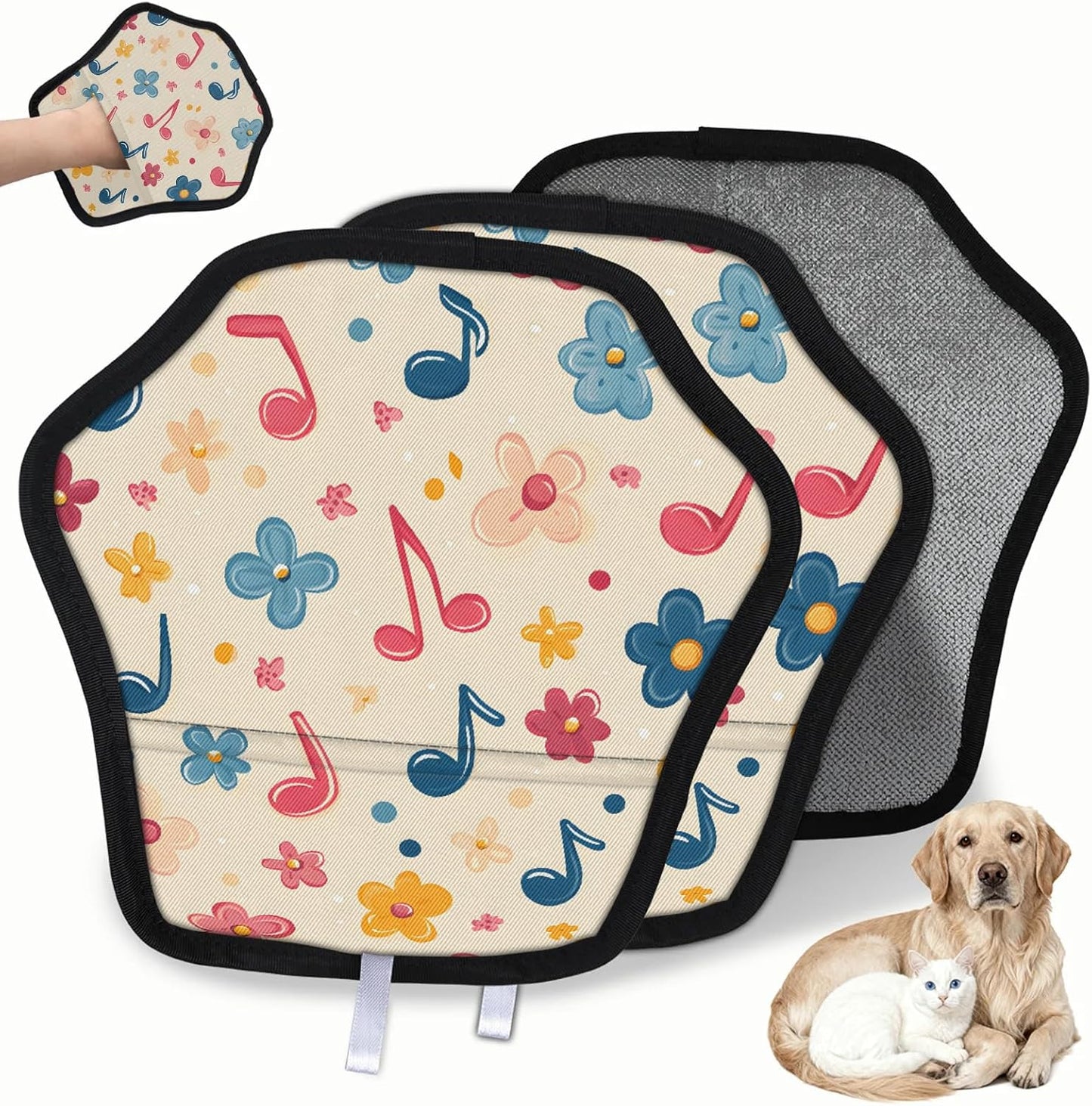 Pet Hair Removal Glove for Dogs Cats Reusable Washable Set