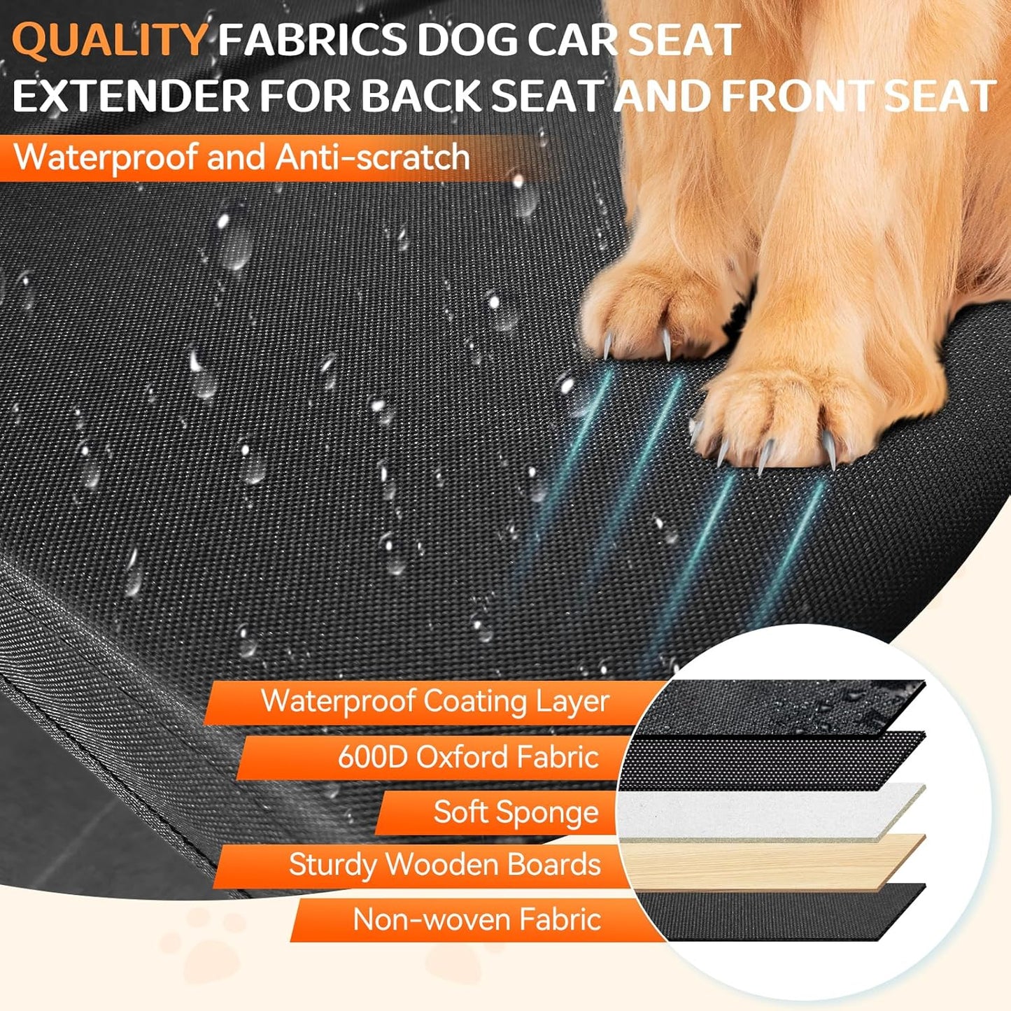 Car Seat Extender for Dogs, Backseat Extender for Large Dog