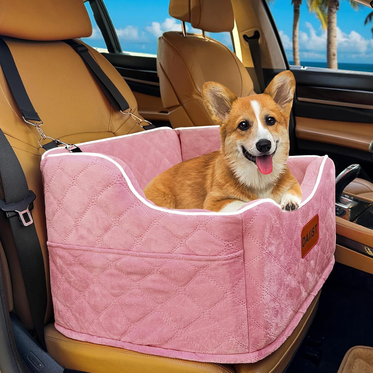Dog Car Seat for Small Medium Dogs, Detachable Washable