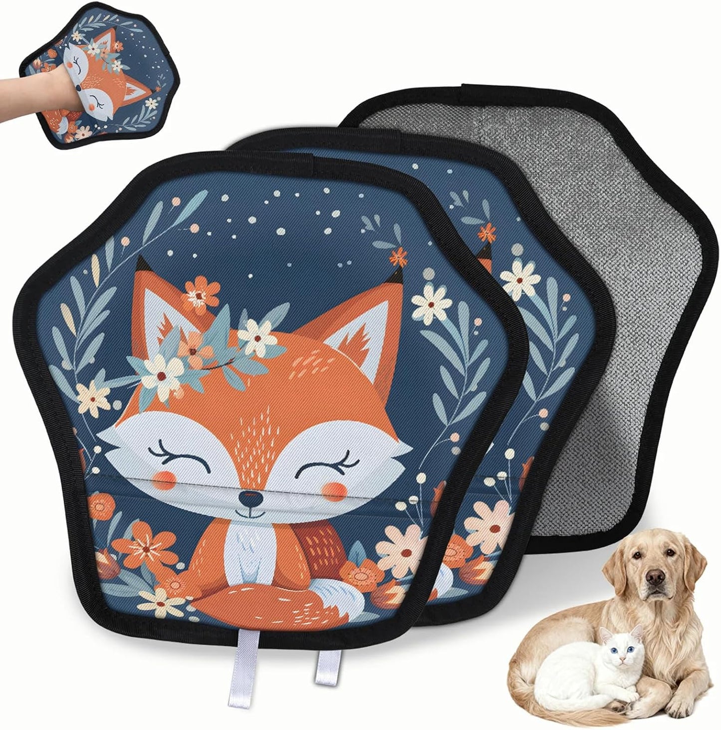 Pet Hair Removal Glove for Dogs Cats Reusable Washable Set