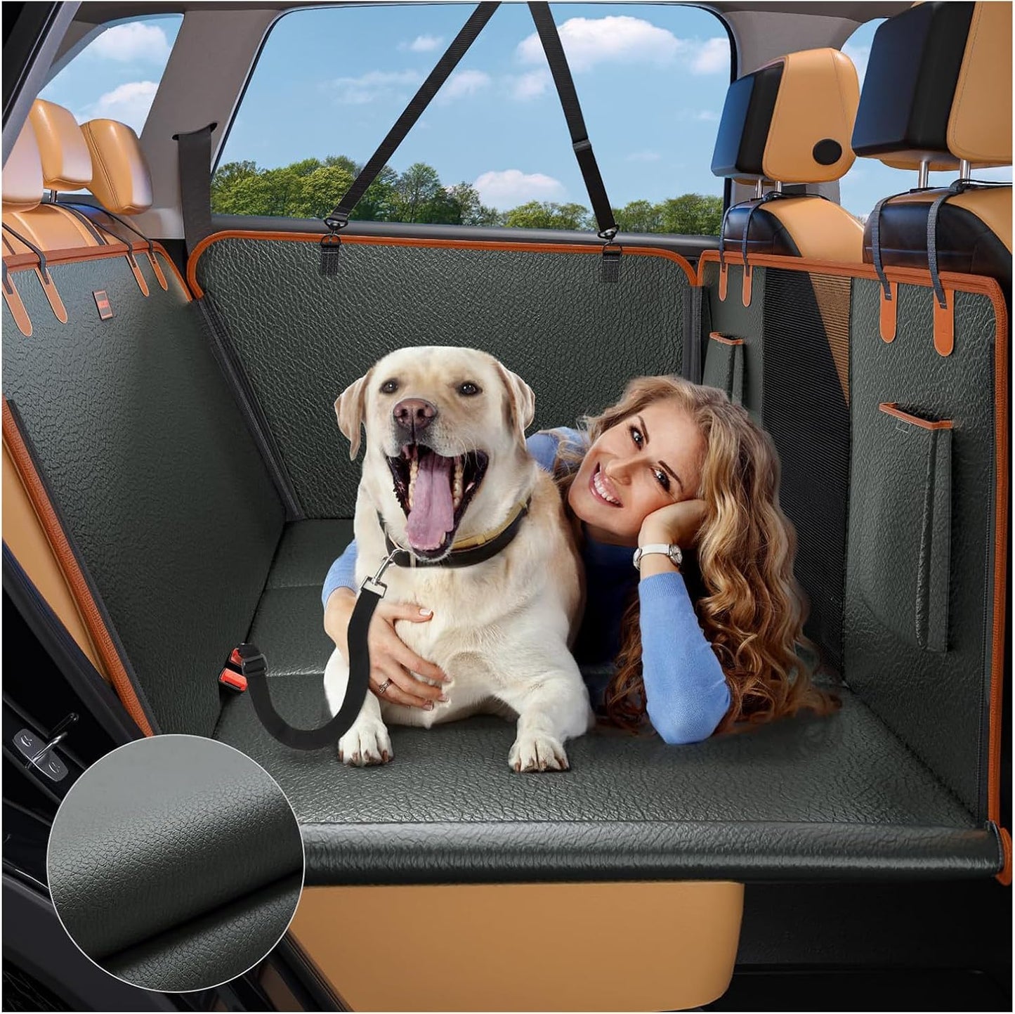 Back Seat Extender for Dogs, Waterproof Dog Car Seat Cover