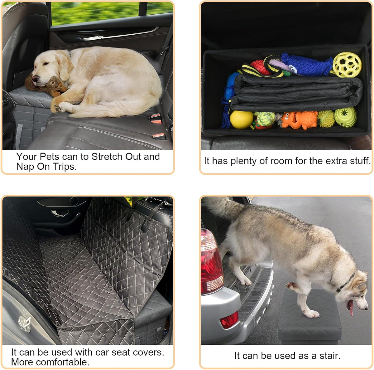 Car Back Seat Extender for Large Dogs up to 200lbs,Dog Car
