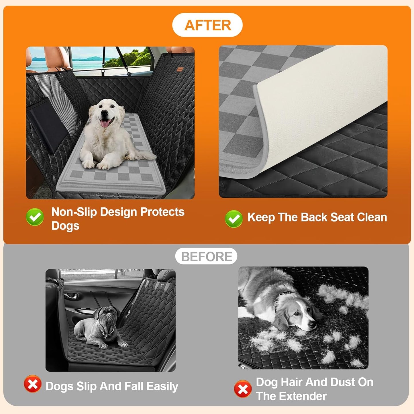 Backseat Pet Bed Mat,Dog Bed for Car Back Seat,54 * 24.8in