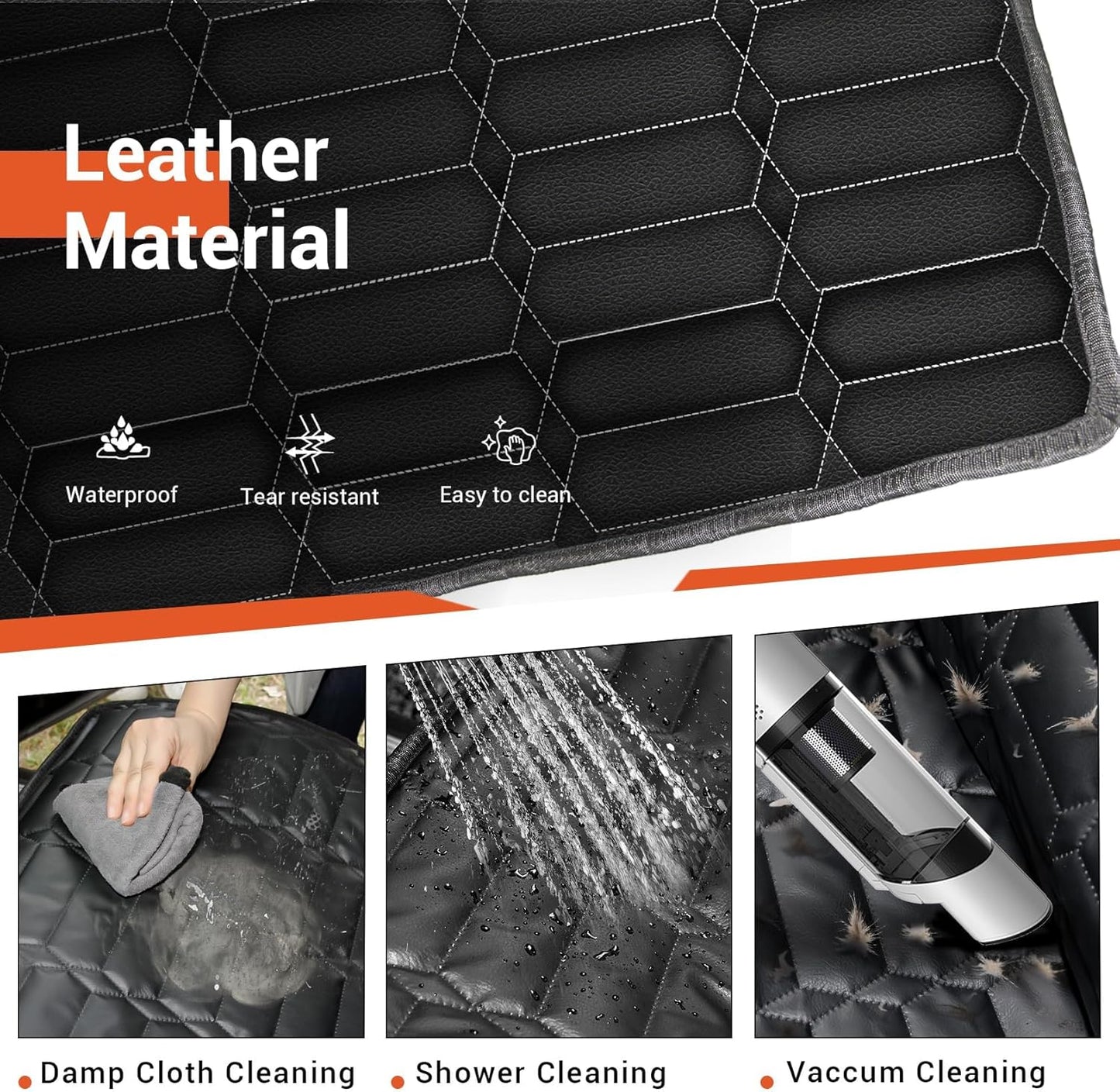 Front Seat Covers for Dogs, Waterproof Leather Dog Car Seat