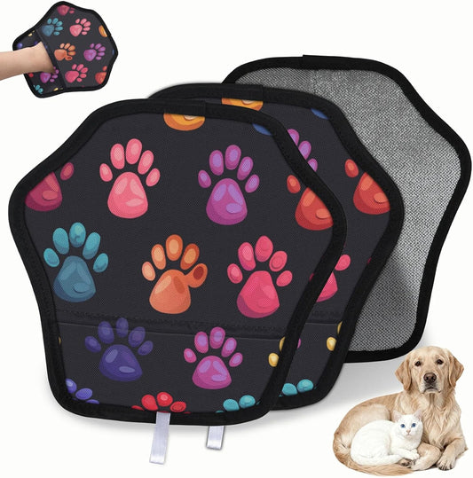 Colorful Cartoon Paw Print 2Pcs Electrostatic Reusable Pet