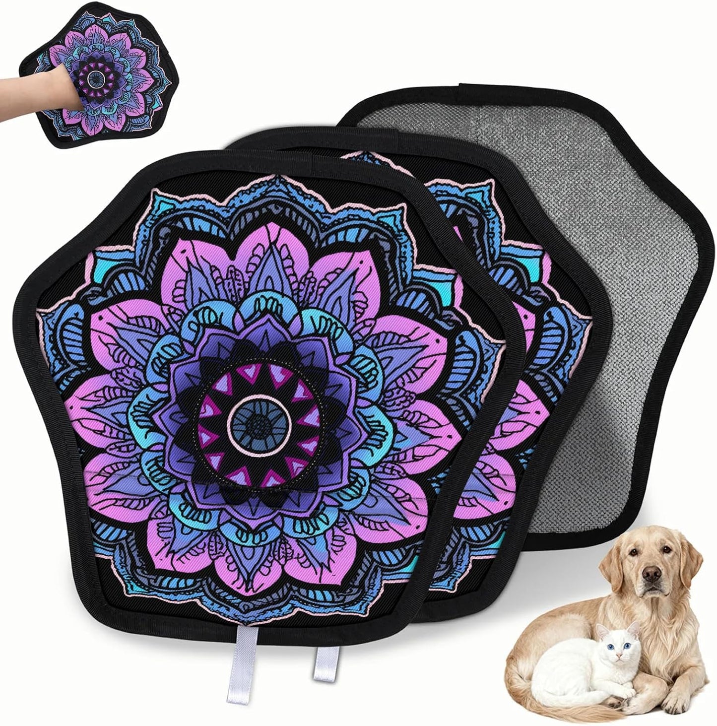 Pet Hair Removal Glove for Dogs Cats Reusable Washable Set