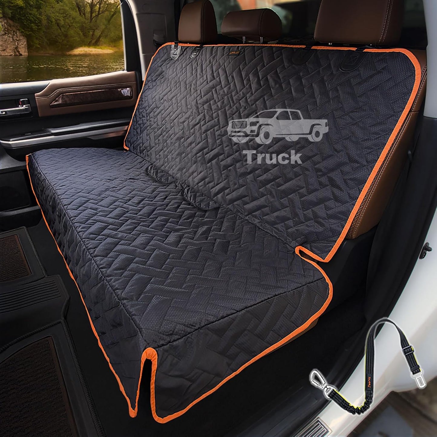 Back Seat Cover for Truck, Easy-Install Dog Bench Seat