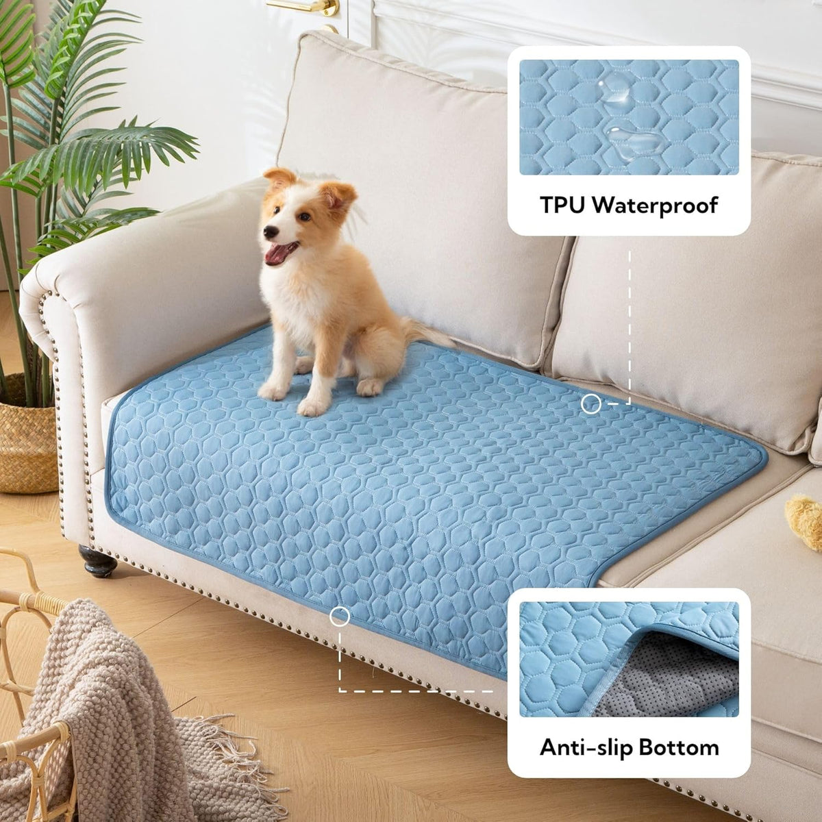 Cooling Mat for Large Dogs - 40"x50" Washable Cooling Pad