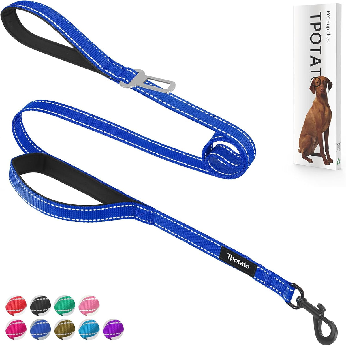 6 Foot Blue Dog Leashes for Large Medium and Small Breed