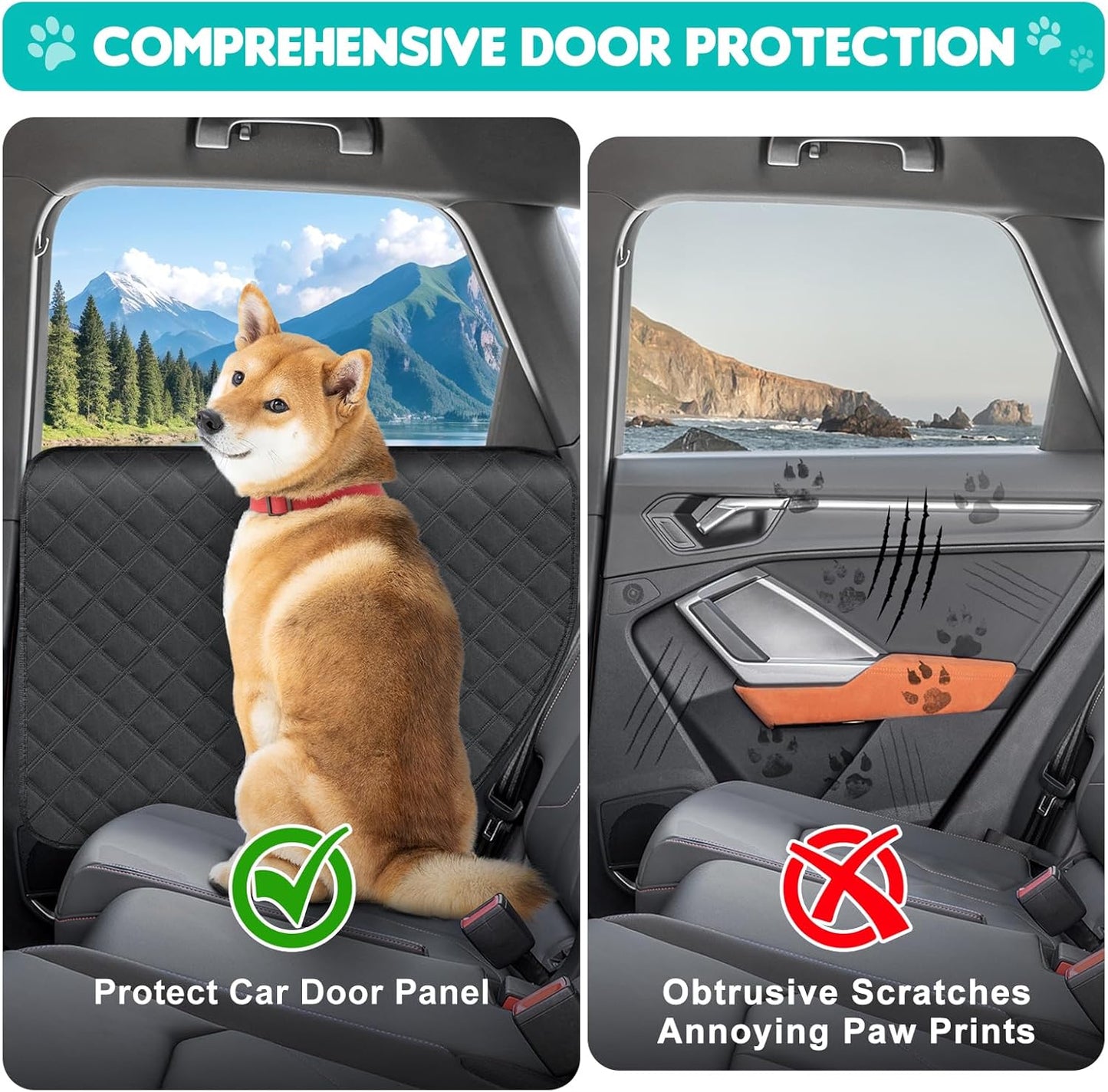 Dog Car Door Protector, 2 Pack Oversized Thickened Door