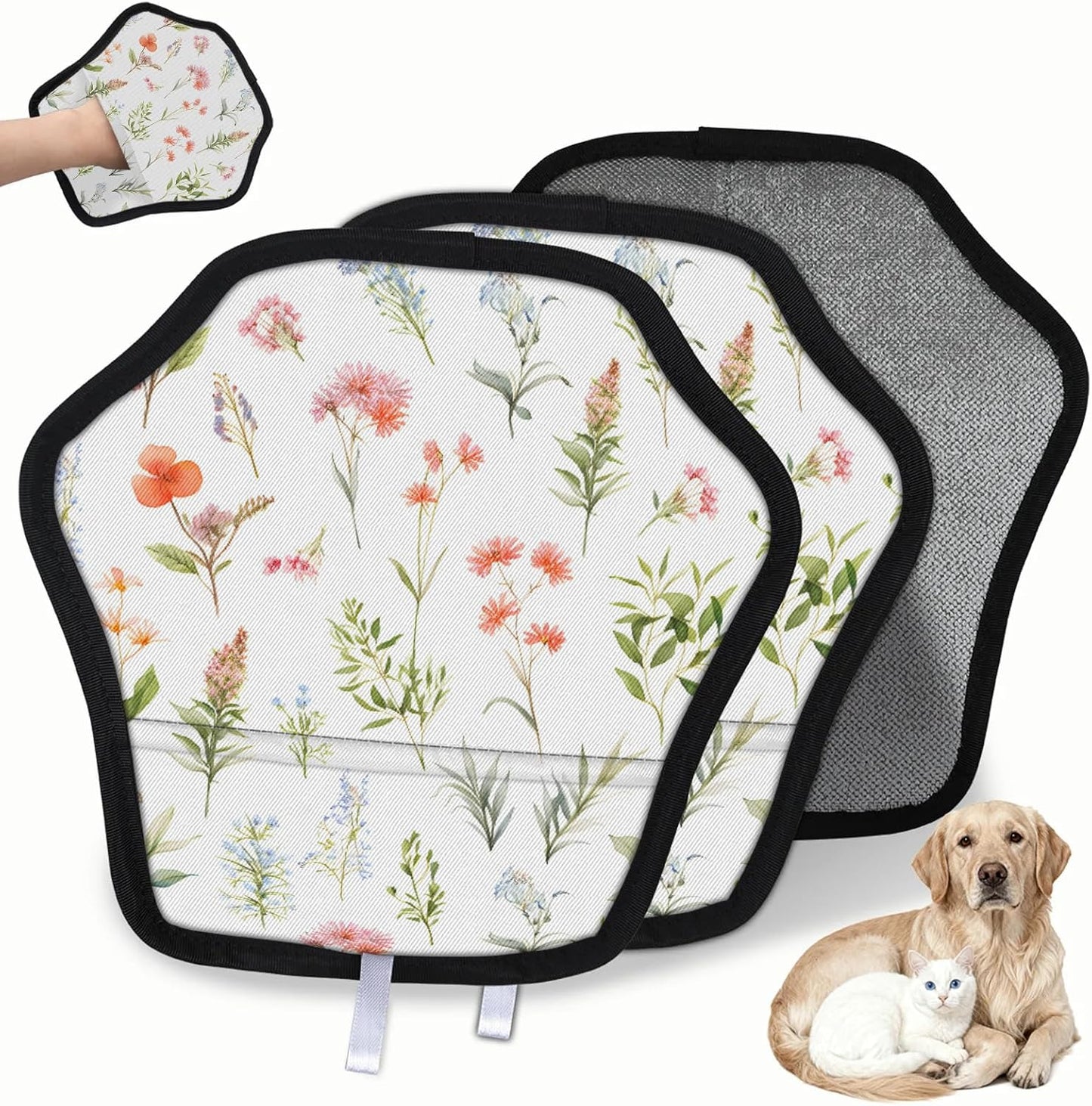 Pet Hair Removal Glove for Dogs Cats Reusable Washable Set