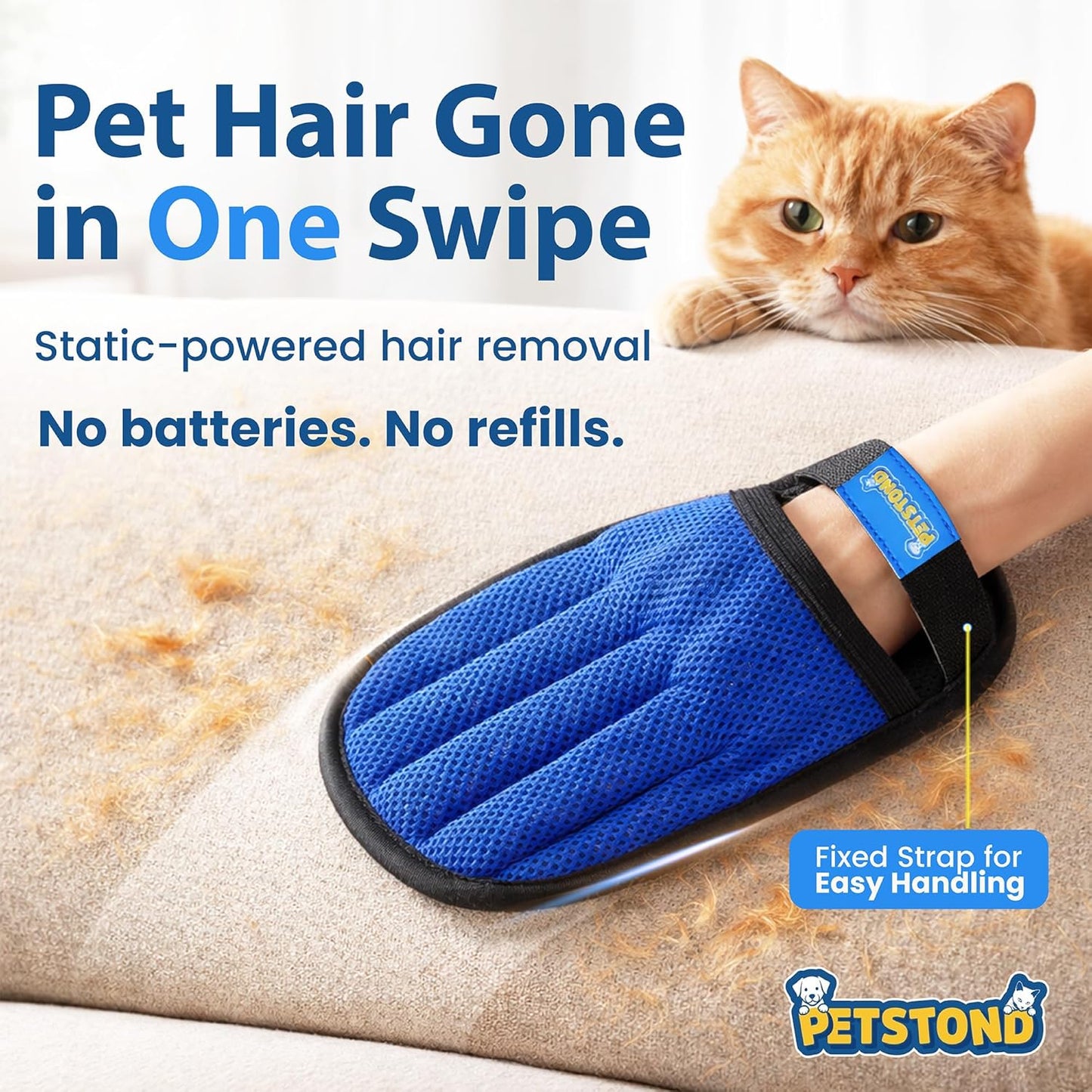 Pet Hair Removal Tool – Reusable Electrostatic Glove with
