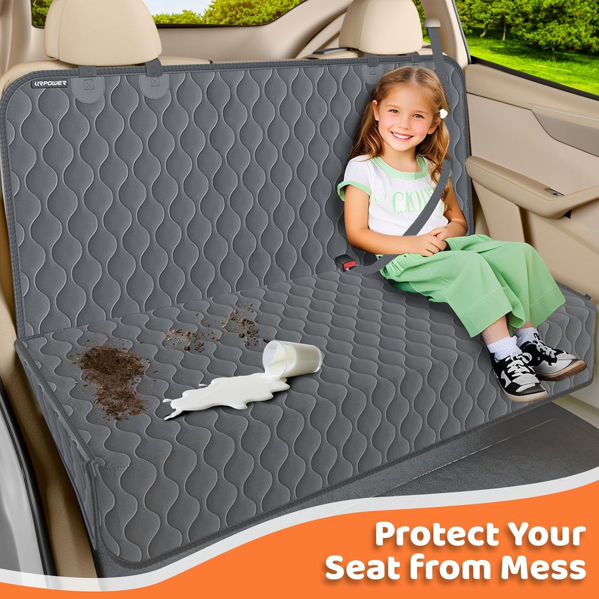 Dog Car Seat Cover for Back Seat - Waterproof Car Seat