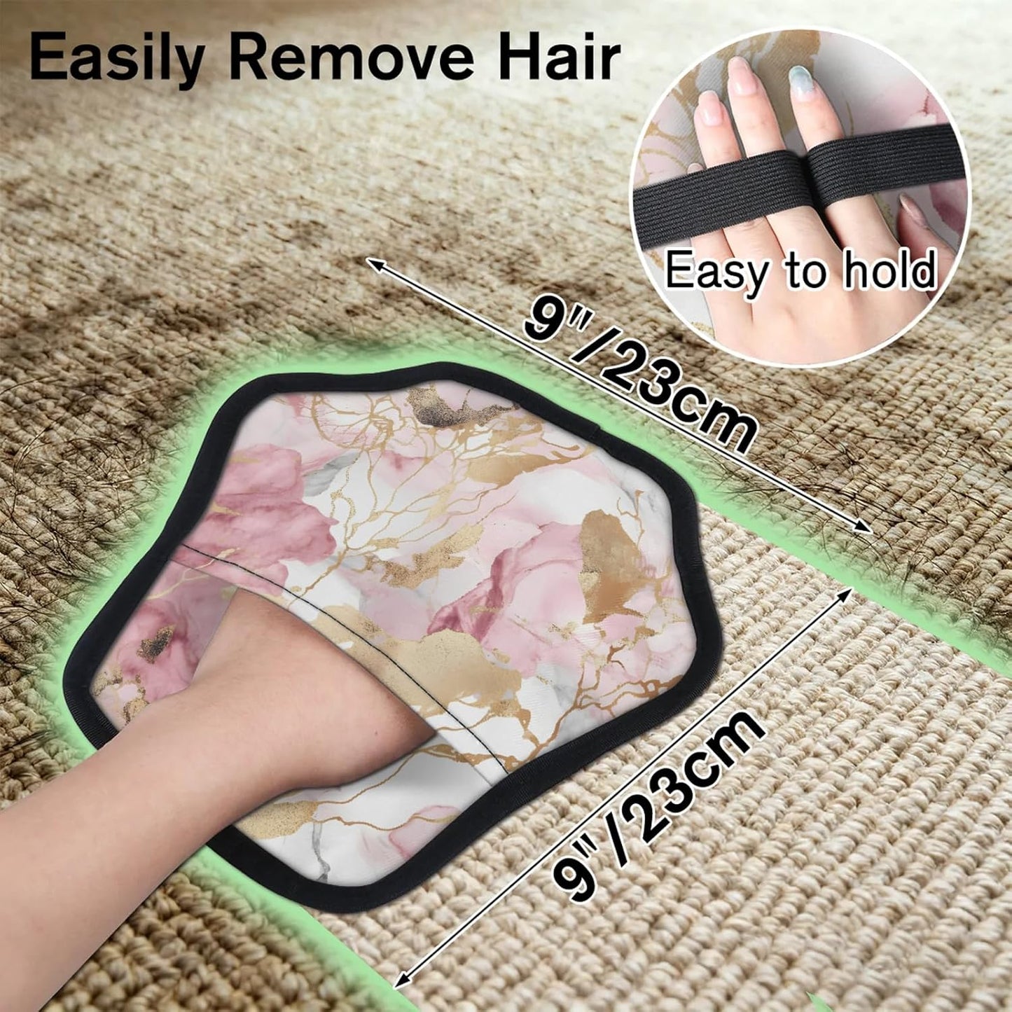 Pink Gold Marble 2Pcs Electrostatic Reusable Pet Hair