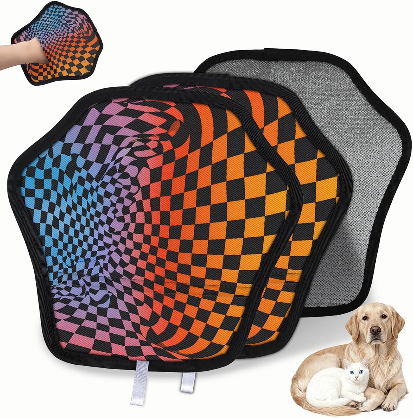 Pet Hair Removal Glove for Dogs Cats Reusable Washable Set