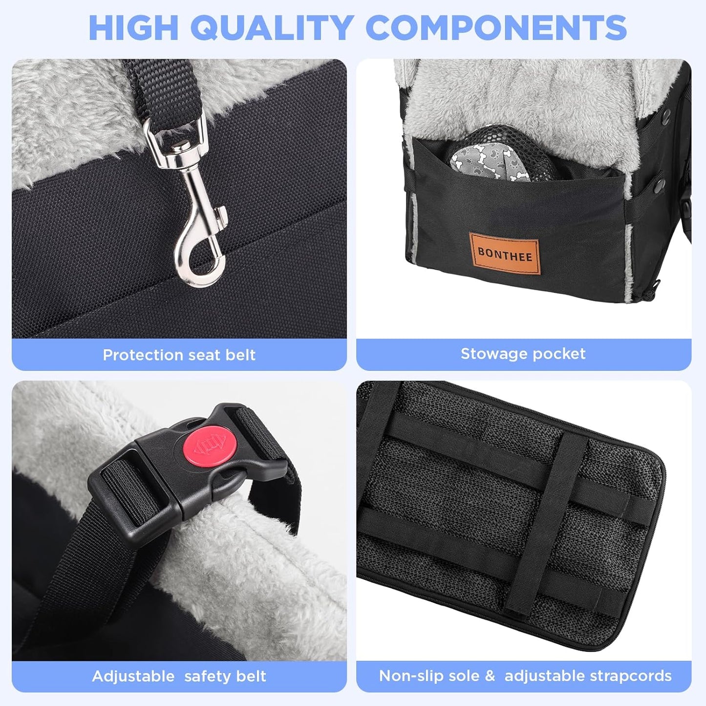 Center Console Dog Car Seat for Small Dogs,Washable