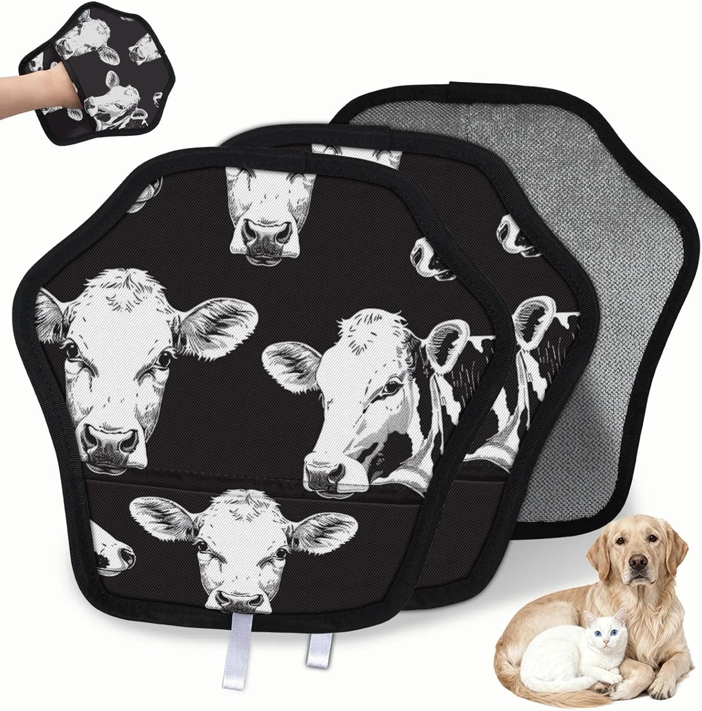 Animal Cow 2Pcs Electrostatic Reusable Pet Hair Removal