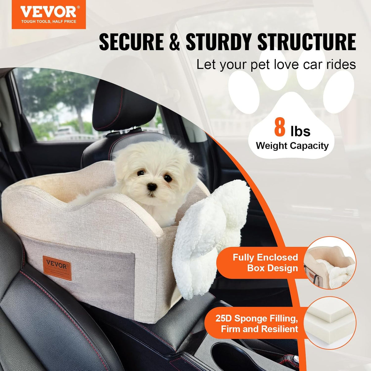 Console Dog Car Seat, Center Console Dog Booster Seat for