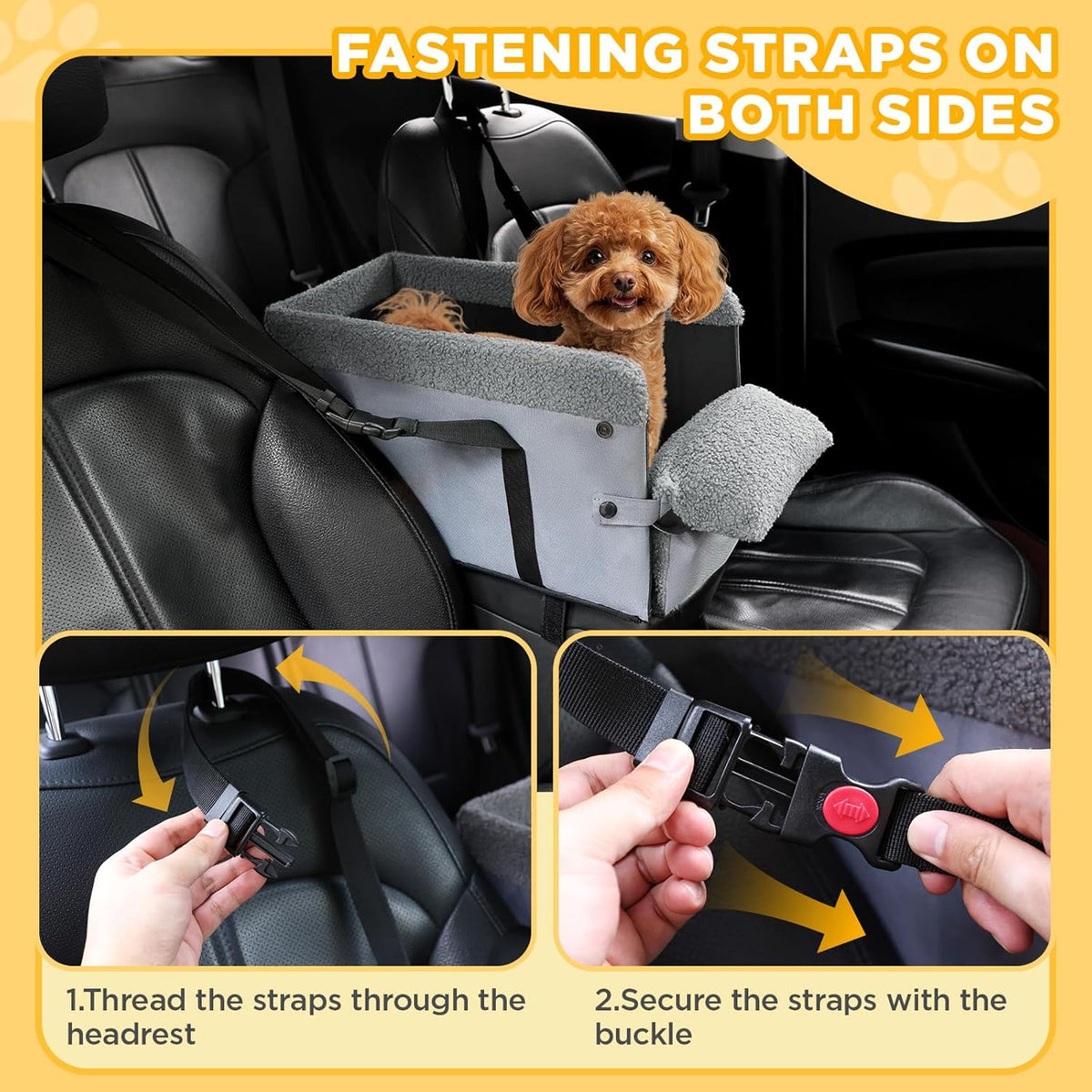 Console Dog Car Seat for Small Dogs,Small Dog Booster Seat