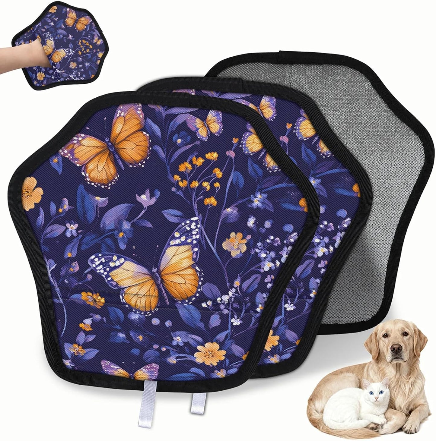 Pet Hair Removal Glove for Dogs Cats Reusable Washable Set