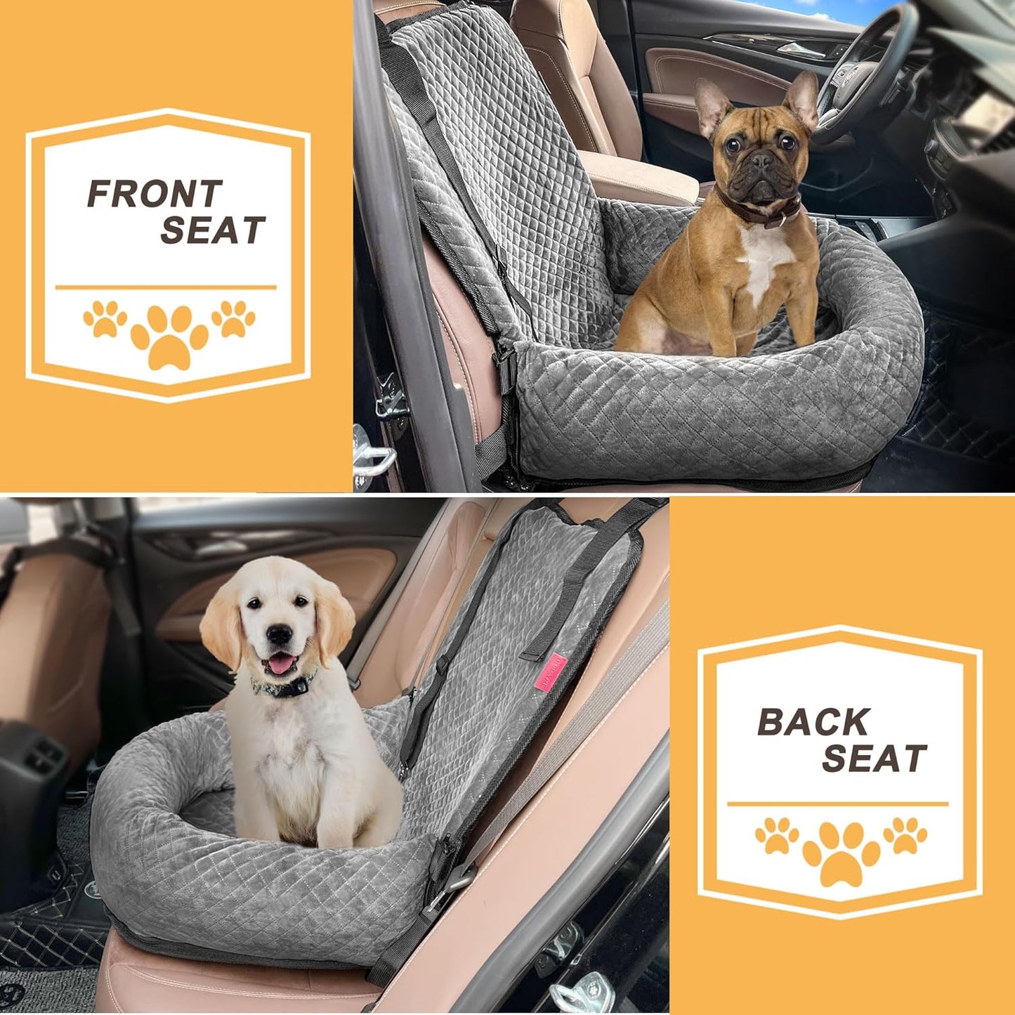 Dog Car Seat for Small/Medium Dogs,Dog Car Bed Washable Pet